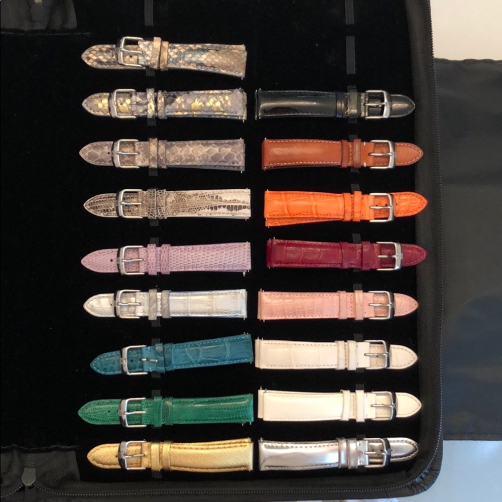 Michele 18 mm authentic leather straps